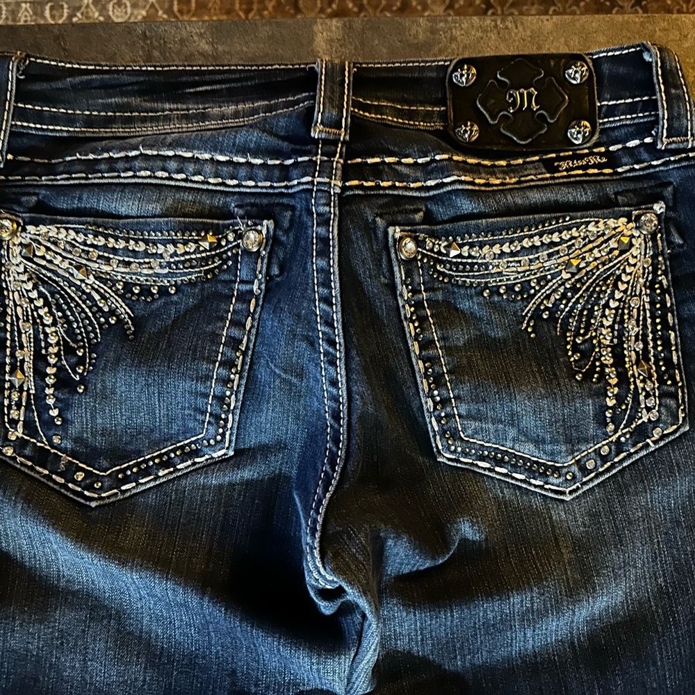 Miss Me Dark Blue Embellished Boot Cut Jeans